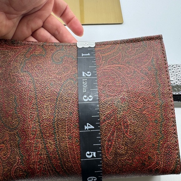 90s Etro Milano Paisley Coated Canvas Mini Clutch/Cosmetic Bag - Picture 13 of 13